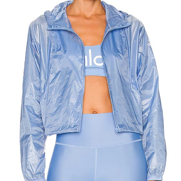 ALO Yoga hooded lightweight jacket tile blue - Picture 1 of 8